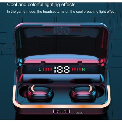 HiFi Earphone Black Cool Breathing Light Convenient Bluetooth-compatible 5.1 Cool Breathing Light Earphone Headset