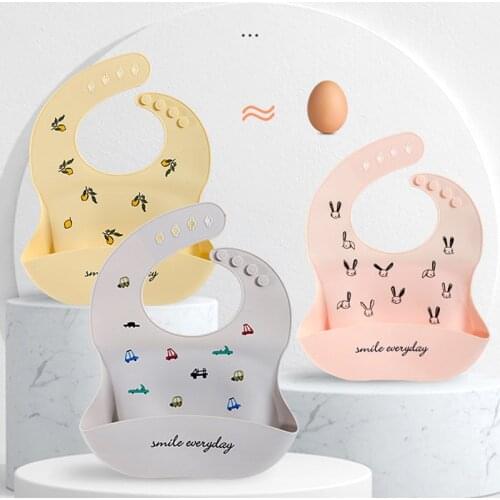 New Baby Bibs Waterproof Silicone Feeding Baby Saliva Towel Newborn Cartoon Aprons Baby Bibs Adjustable Different styles of Bibs