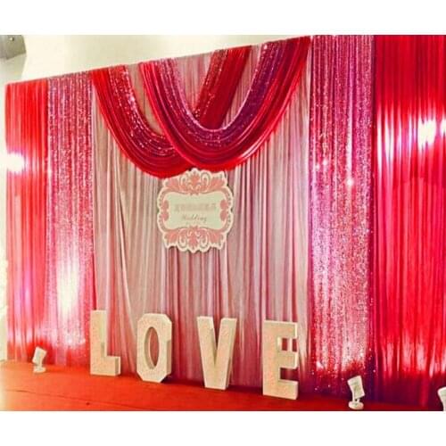 New Sequin swags wedding backdrop curtain sequin event party celebration stage background drapes wall marriage stage decoration