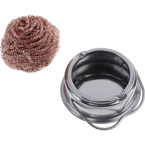 One Set Wire With Stand Set Welding Solder Iron Tip Cleaner Cleaning Steel