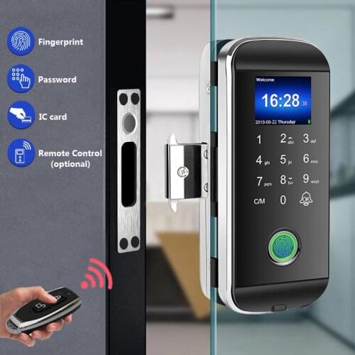 Office and Homes Biometric Fingerprint Smart Lock Double Glass Doors Keyless Fingerprint Lock Passcode Digital Rfid Door Lock