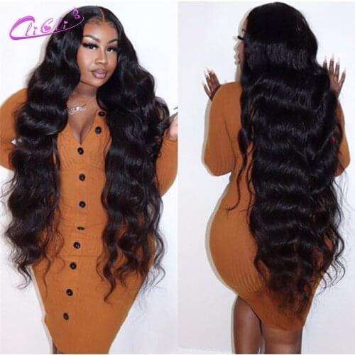 4x4 Body Wave Closure Wig Brazilian Body Wave Wig Pre Plucked With Baby Hair 13x1+4x1 T Part Lace Wig Human Hair 30 Inch Wig 150