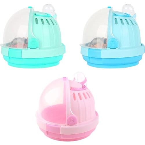 Small Pet Handheld Hamster Cage Portable Travel Carrier Outdoor Carrying Case with Water Bottle for Guinea Pig Hedgehog