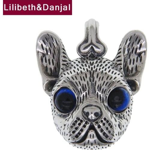 Blue Eyes Dog Pure 925 Sterling Silver Animal Punk Vintage Women Men Dainty Necklace Pendant Minimalist Jewelry 2021 Making P16