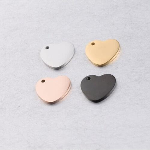 15*15mm Heart Charms Mirror Polished Stainless Steel Charms New Gold Color DIY Charm 20PCS/Lot