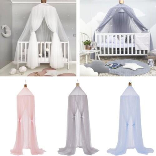 6 Colors Hanging Kids Baby Bedding Dome Bed Cotton Mosquito Net Bedcover Curtain For Baby Kids Reading Playing Home Decor
