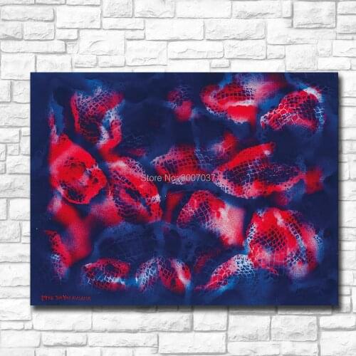 Hand Painted Canvas Oil Painting Wall Painting Yayoi Kusama Mackerel Sky at Sunset Home Decorative Wall Picture For Living Room