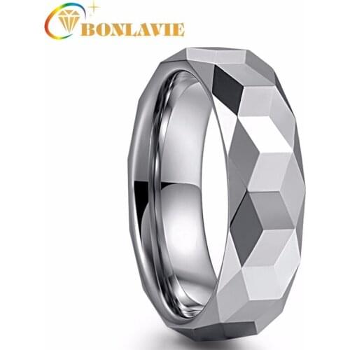 Silver Color Rhombus Wedding Rings Love Promise Tungsten Steel Rings Alliance Wedding Band