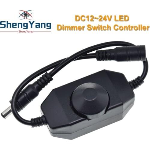 ShengYang LED Dimmer Switch Brightness Adjust Controller for 3528 5050 5730 5630 Single Color Strip Light DC 12V 24V Black/White