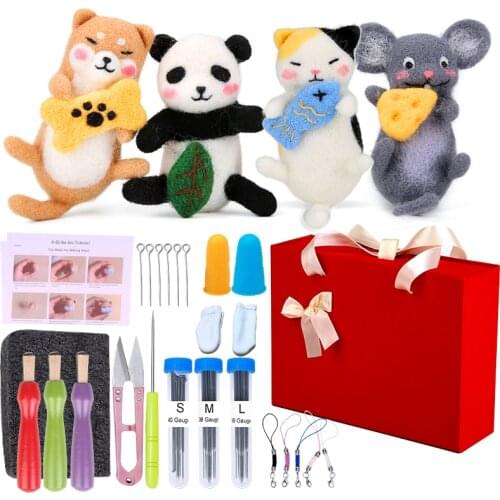 Nonvor Needle Felting Starter Kit, Needle Felting Tools, and Supplies 40 Colors Wool Roving with Wool Needles, Needle Felting