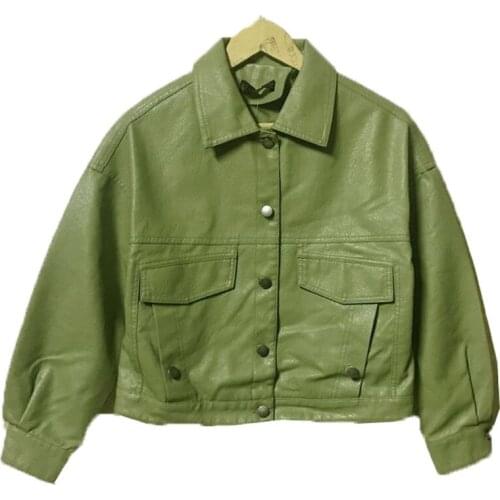 PU Leather Ladies Jacket Design Spring Autumn New Single-Breasted Womens Leather Coat Tops Motorcycle Clothing Female Outerwear