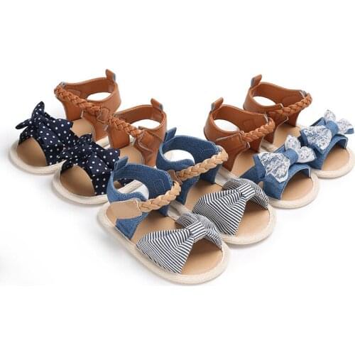 1 Pair 3 Styles Baby Girls Shoes Newborn Summer Bow Casual Soft Sole First Walkers Toddler