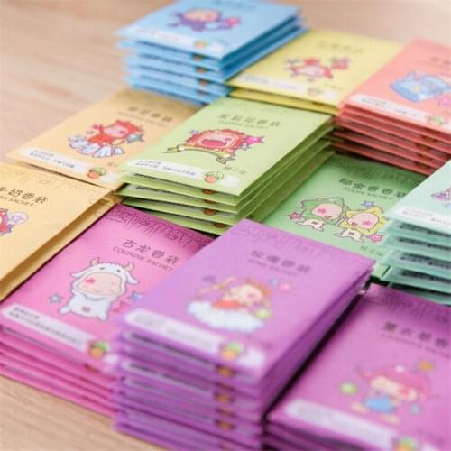 100Pcs Creative 12 Constellations 12 Scents Aromatherapy Natural Smell Incense Wardrobe Sachet Air Fresh Scent Bag Paper Sachet