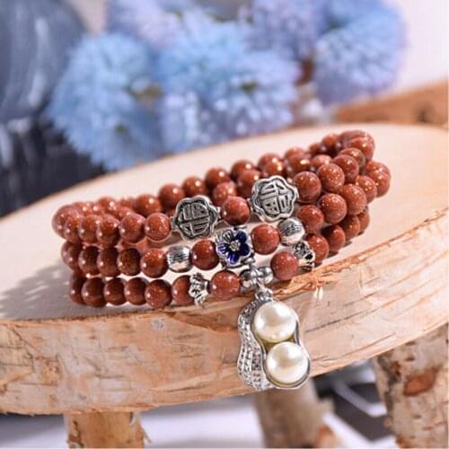 108 Beads Natural Crystal Bracelet Prayer Multi-layer Yoga Mala Jewelry With Charms Peanut Pearls Free Shipping