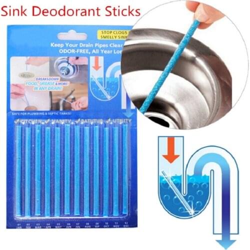 12 PCS/ Bag Sani Cleaing Sticks Keep Your Drains Pipes Clear And Odor Home Cleaning Sewer Drain Cleaner Drain Clog Remover