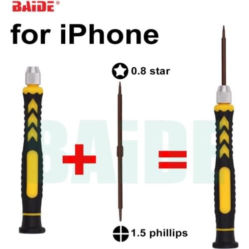 2 in 1 Combination Screw driver 0.8 Pentalobe 5 Point Star 1.5 Phillips Screwdrvers for iPhone Opneing Key 500pcs/lot