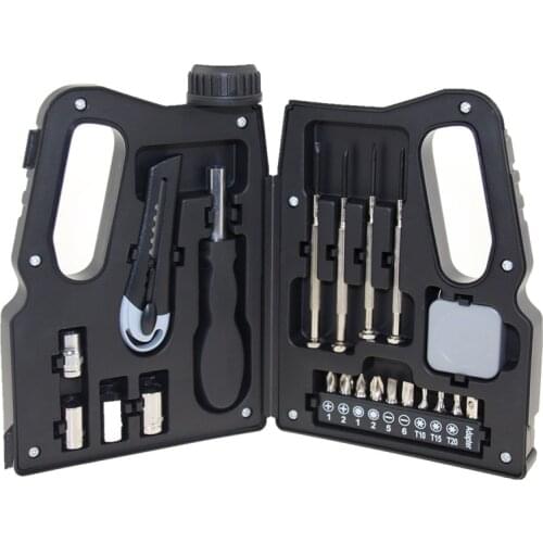 21 In 1 Oil Can Shape Tool Set Household Hand Tool Box Repair Kit Include Screwdriver Bits Tape Measure Tools