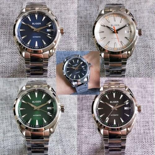 40mm Blue/Black/Green/white Dial Mechanical Automatic Men Watch 24 Jewels NH35A Movement Date Sapphire Glass