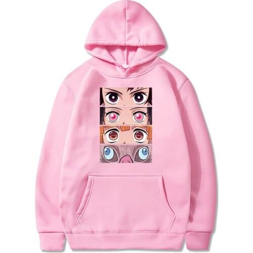 Anime Hoodie Demon Slayer Nezuko Eyes Hoodies Unisex Kimetsu No Yaiba Pullovers Tanjirou Zenitsu Tomioka Giyuu Sweatshirt