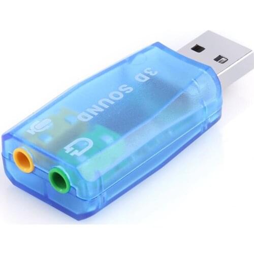 Audio Adapter USB 3D External Sound Card USB To 3.5mm Mic Headphone Jack Stereo Headset Microphone Output for PC Desktop Laptop