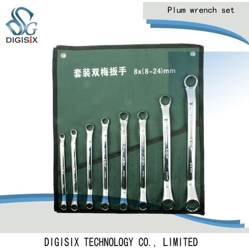 Free shipping Double ended spanner wrench automotive repair tools set eyes 8 piece 55# steel