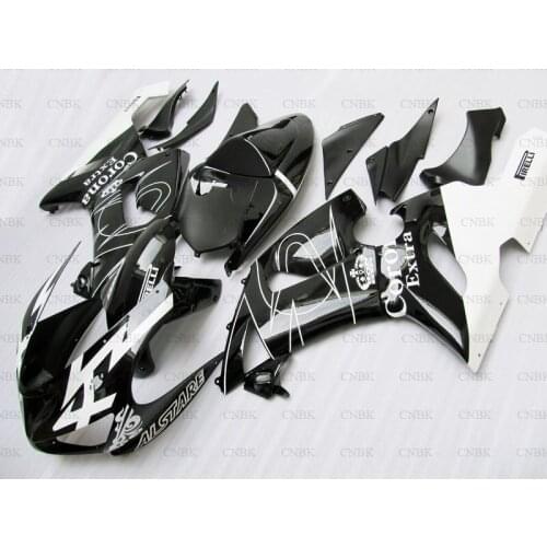 For Ninja ZX-6r 2005 - 2006 Motorcycle Fairing 636 ZX-6r 05 Black White Plastic Fairings 636 ZX-6r 06 Bodywork Unpainted