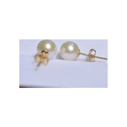 Perfect Round 7.5-8 MM AAA+ WHITE SOUTH SEA PEARLS EARRING>Dongguan girl jewerly Store free shipping