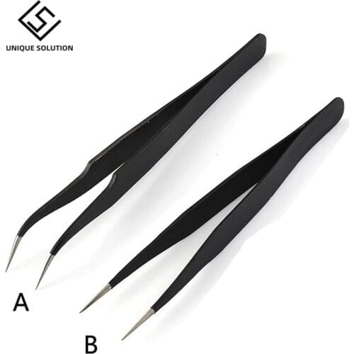 Curved/Straight Port 3D Printer Tools Stainless Steel Tweezer Nozzle filament cleaning tweezers 2PCS