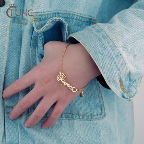 Exquisite Unique Customized Name Bracelet Stainless Steel Adjustable Stretch Arabic Letter Bangle Top Quality Gold Silver Color