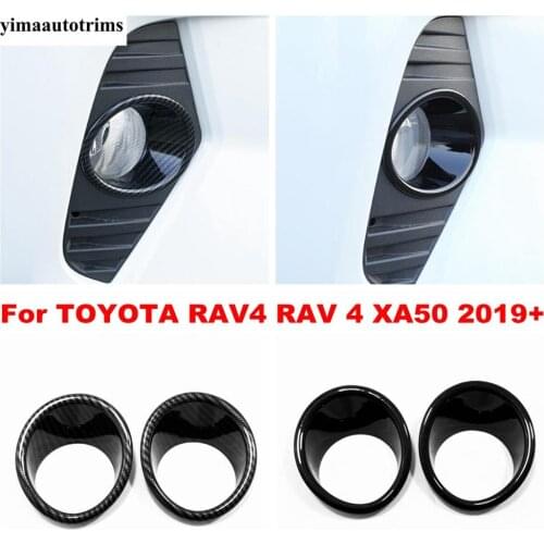 Front Bumper Fog Lights Lamps Cover Cap Trim Car Reflective Sticker Kit Accessories For TOYOTA RAV4 RAV 4 XA50 2019 2020 2021