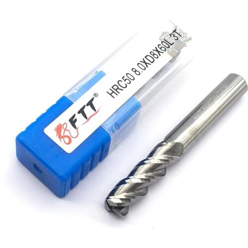 Endmill 1PCS HRC50 3F 8.0XD8X60L Milling Cutter End Mill CNC End Mills Alloy Carbide Tungsten Steel For Aluminum Machining