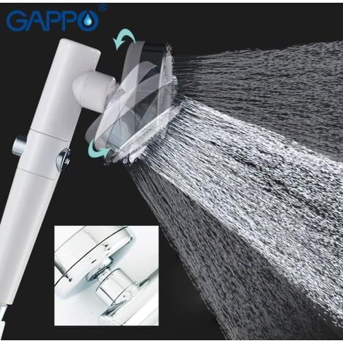 GAPPO 360 degree rotatable shower head with Water Control Button Filter High-pressure water-saving Rain shower watering head