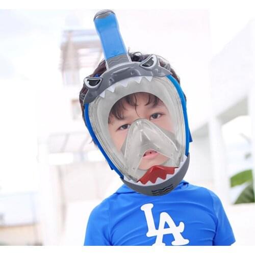 Children Shark Diving Mask Boys Girls Full Face Snorkeling Mask Kids Underwater Anti Fog HD Swimming Goggles Diving Equipment