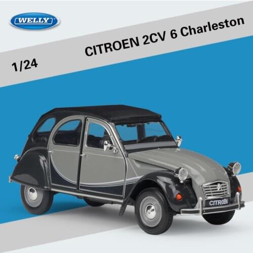 Welly Toys Car Model 1:24 Scale CITROEN 2CV 6 Charleston Classic Alloy Car Toy Diecast Vehicle Metal Simulation Car Toy