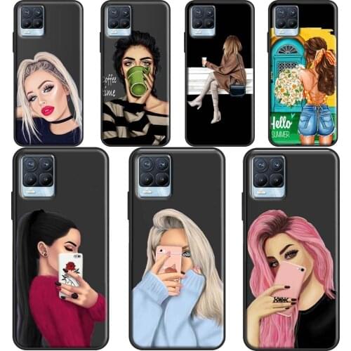 Fashion Girl Art Phone Cover For OPPO Realme Q3 6 7 8 Pro C3 C11 C21 GT Neo OnePlus 9 Pro 8 Pro 8T 9R Case