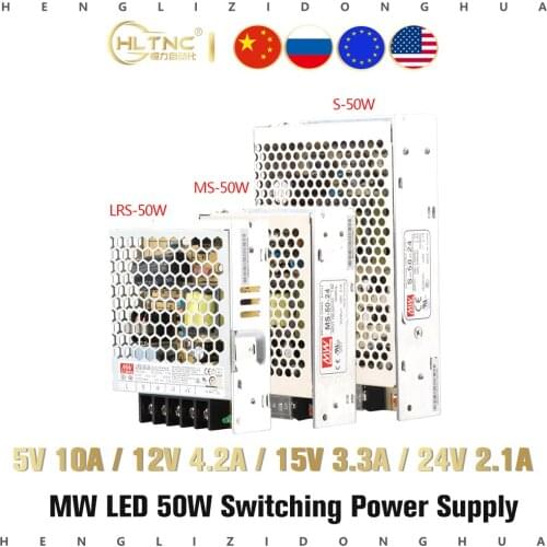 MW 50W LED Switching LRS/MS/S-50W-24V 2.1A 5V 10A 12V 4.2A 24V Industrial Control Power Supply