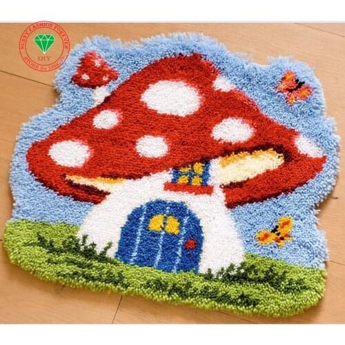 Handmade carpet Needlework Latch hook rug kits DIY Crocheting Yarn Mat Latch Hook Rug Kit Stitch threads Patchwork carpet mats