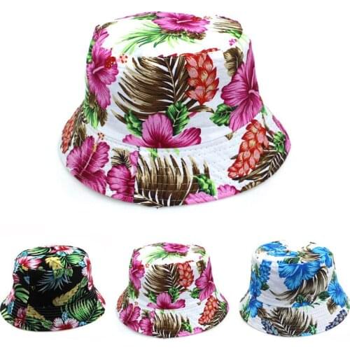 2021 Double-sided Flower Bucket Hat Unisex Print Hip-hop Hat Ladies Mens Panama Hat Summer Fisherman Hat