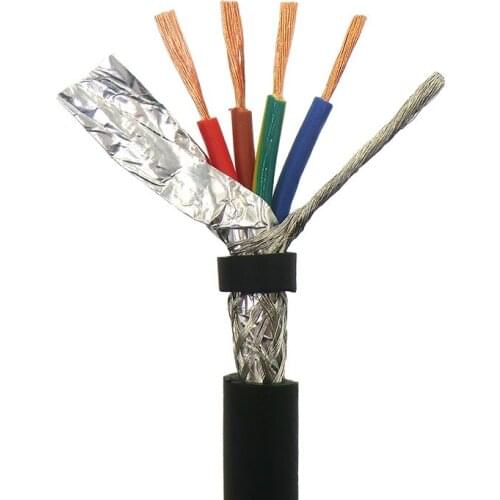 Flexible Shielded Power Cable 4 Core 0.5,0.75,1,1.5,2.5 mm² with Pure Oxygen Free Copper 5m Towline Wire (20,19,17,15,13AWG)