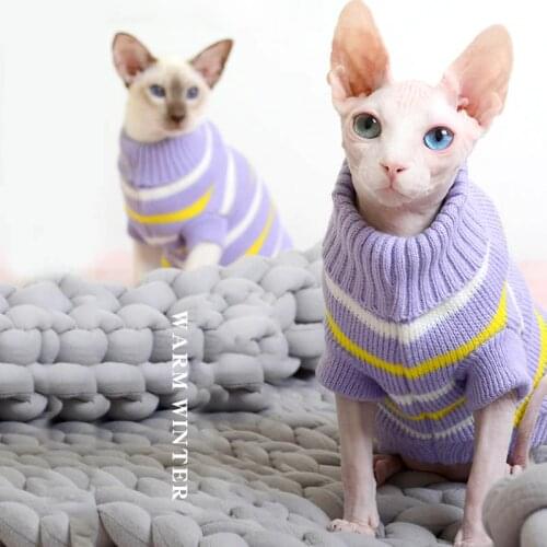 Christmas Clothing for Cats Winter Warm Sweater for Sphinx Knitted Pullover Clothes for Small Dogs Chihuahua Yorkies Dachshunds
