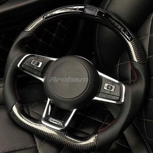 LED Shift Lights Display Carbon Fiber Steering Wheel Assembly Unique Craftsmanship For Volkswagen Gti Mk7gti MK7R 2013 2014-2019