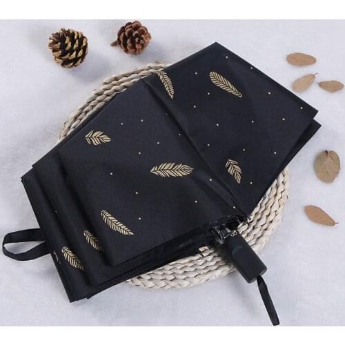 Sun umbrella sunshade fresh folding umbrella vinyl feather women