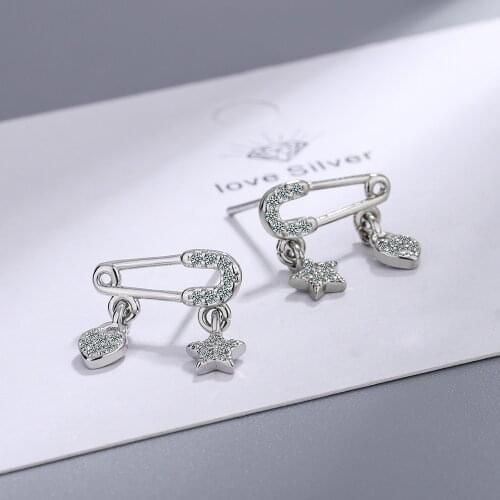 VENTFILLE 925 Sterling Silver Small Fresh and Lovely Female Korean Temperament Earrings
