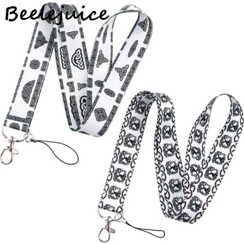 Viking Cool Pattern Symbol Lanyard Keys Phone Holder Funny Neck Strap With Keyring ID Card DIY Animal webbings ribbons Hang Rope