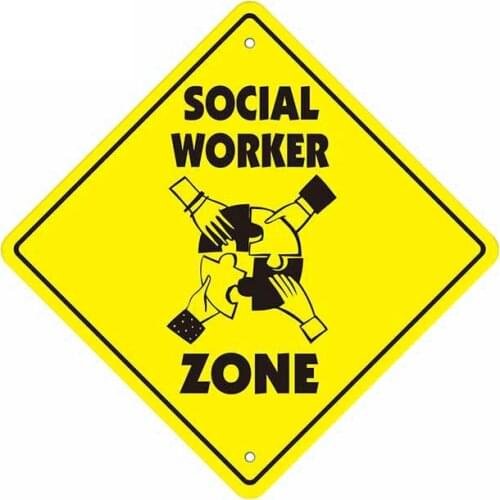 Creative Social Worker ZoneCar Sticker Accessories Vinyl PVC 13cm*13cm Motorcycle Waterproof Windshield Window Car Styling Decal