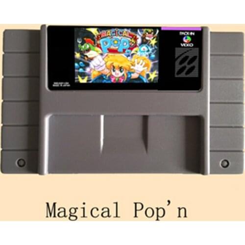 Magical Pop'n 16 bit Big Gray Game Card For NTSC Game Player Drop Shipping