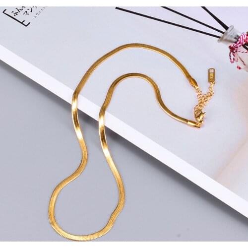 18K yellow Gold Bone chain light chain Necklace for women 999 full gold Clavicle chain Valentines Day birthday Jewelry Gifts