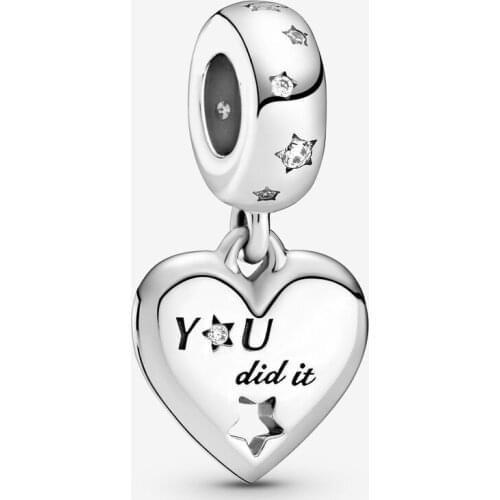 925 sterling silver jewelry necklace pendant heart & star charm fit Brand bracelet beads silver jewelry making gift for women