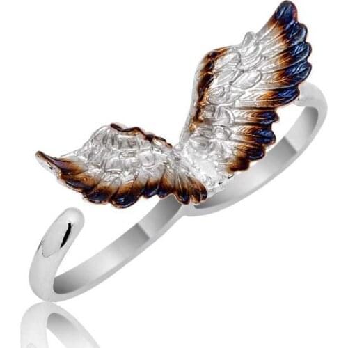 Silver Angel Wing Womens Ring