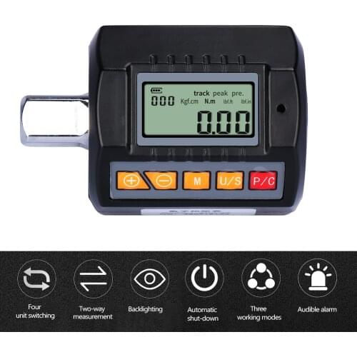 LCD Display Screen 1/2 1/4 3/8 Inch Digital Torque Wrench Meter Electronic Torque Meter Utility Bicycle Car Repairing Tool